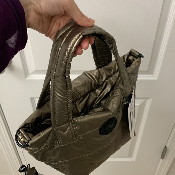 Gold / Bronze Quilted Puffer Small Handbag / Crossbody Bag - Picture 9 of 15